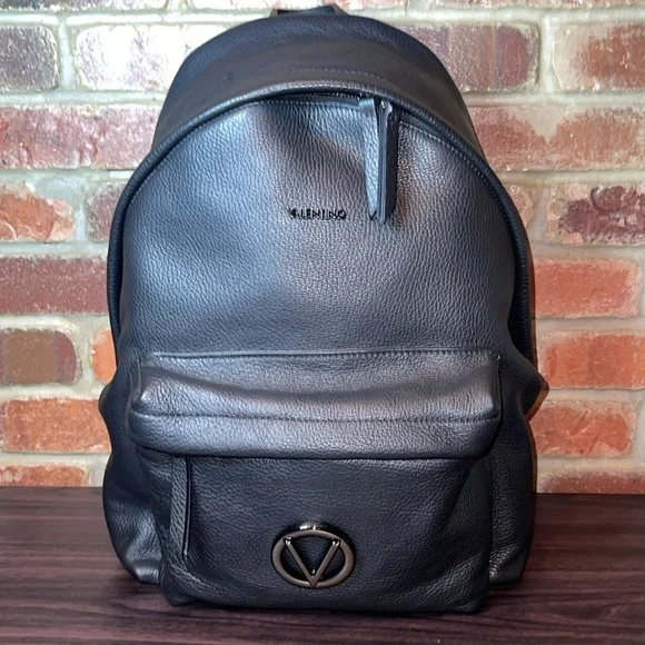 Mario Valentino Leather Backpack - Picture 1 of 7